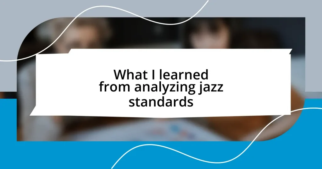 What I learned from analyzing jazz standards